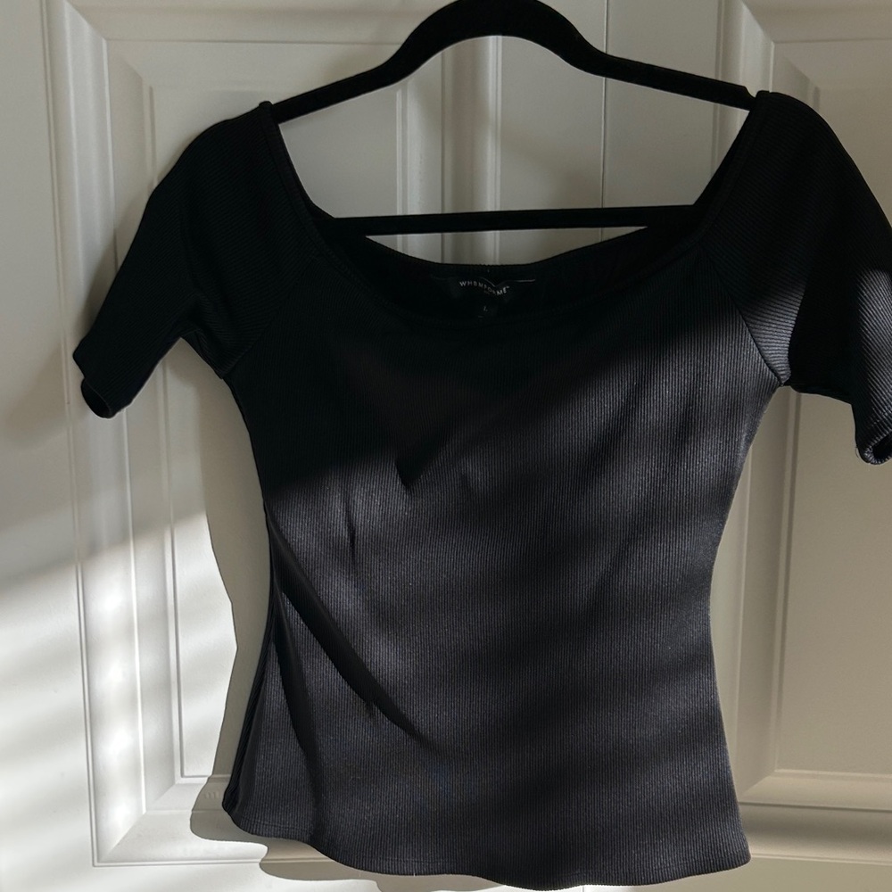 White House Black Market Elegant Black Short Sleeve Tee